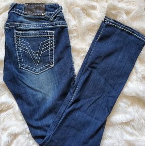 Vigoss Dark wash jeans with white detial